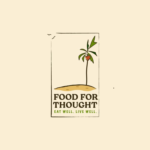 Fresh, Playful Island-Inspired Logo for Food For Thought – Organic Café & Market in the Florida Keys Design by m210297