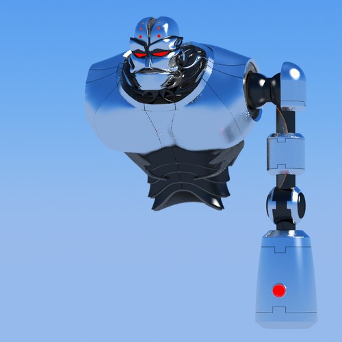 Computer modeled (CG) evil robot illustration Diseño de cana