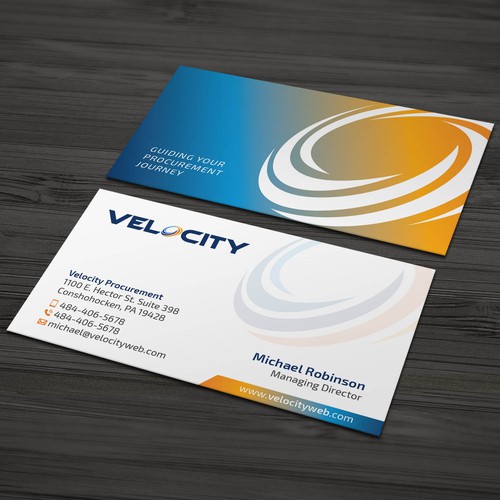 Velocity Procurement - Logo Rebranding - Business Card Design Design by Tcmenk