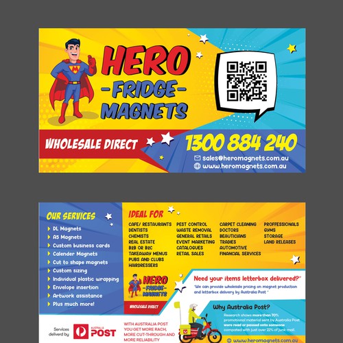 Design di Hero Fridge Magnets Call to action Super DL flyer 240mm x 130mm di Krishna Arts