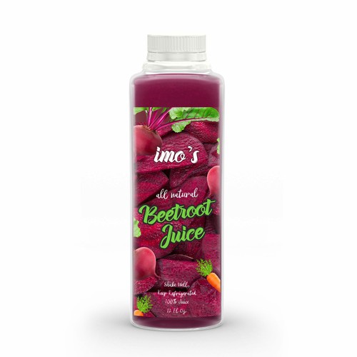 Natural juice label creator to make our juice bottle pop Design by Sukira