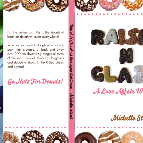 book or magazine cover for RAISED N GLAZED, a book about Donuts by Donut Wagon Press Design by EnikoDeak