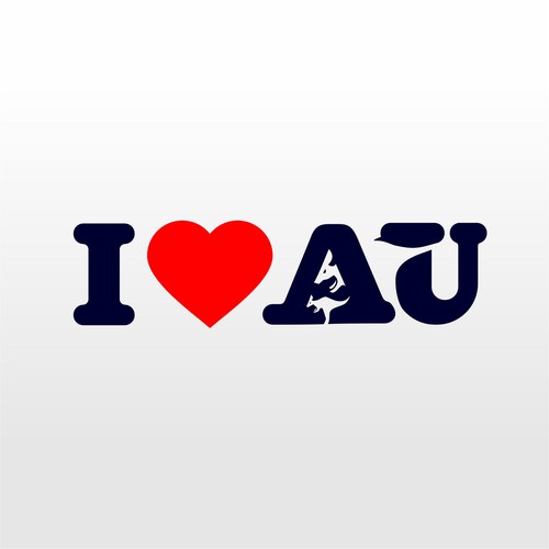 I Love Au Logo to appeal tourists and locals alike Design by AdiGun