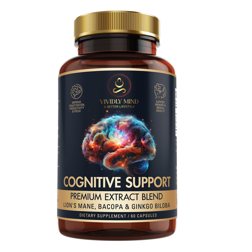 "Vivid Label Design for New Cognitive Support Capsules" Design by Kopach