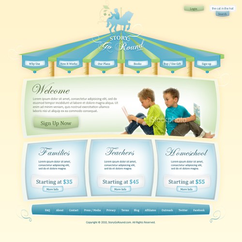 Creative Web Design for Start Up Children's Book Company Réalisé par ZadinDesign