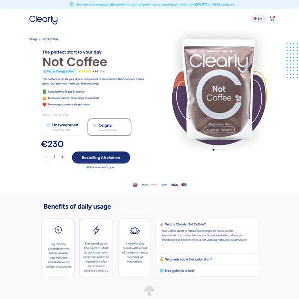 Design by DeZignTime99 titled "Premium Food Brand Website Product Page"