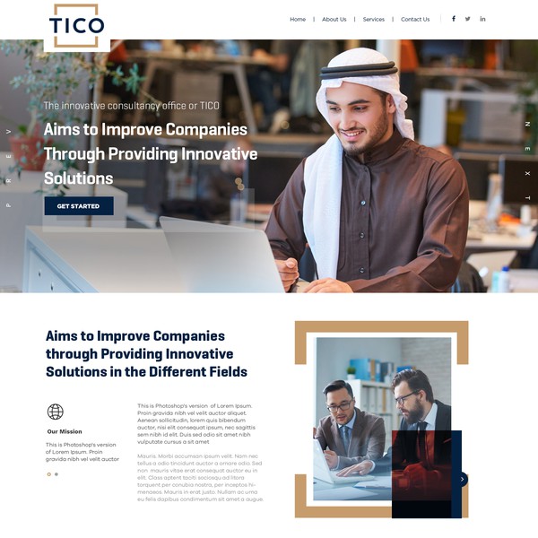 Design by DesignsMania™ titled "Tico Consulting Website Design"