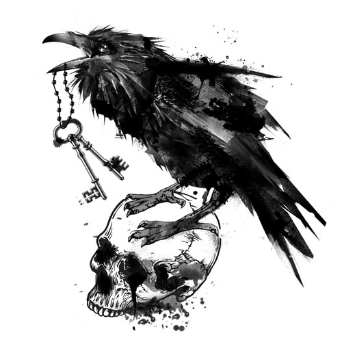 Gothic Raven tattoo Design by SunKissed