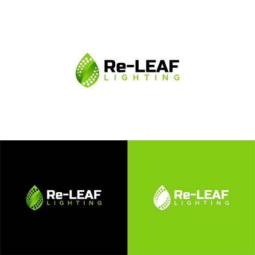 Re-LEAF Lighting logo Diseño de Herii1