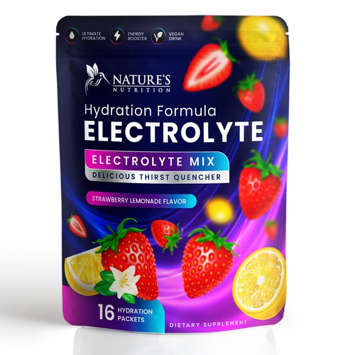 Refreshing Hydration Electrolytes Design Needed for Nature's Nutrition Design by Davi Giolo ★