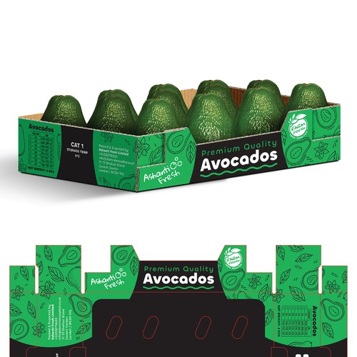 Avocado export box design Design by ErenMalcok