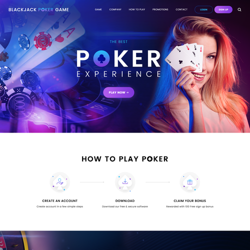 Landing page for online card game site, Landing page design contest