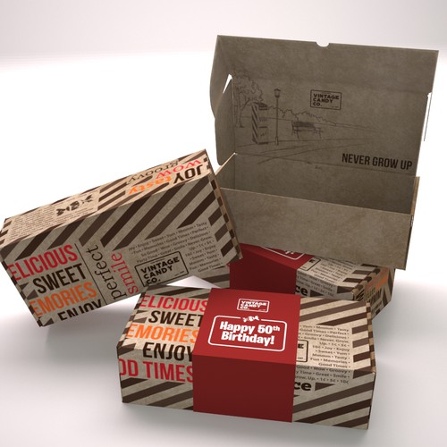 Design An Interesting Retail Vintage Candy Box / Subscription Candy Box!  (non gender or age specific, see details) Design by JCE Graphics