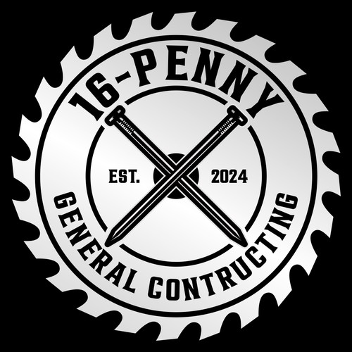"16-Penny" Vintage Badge-Style Construction Logo Design by premankampung
