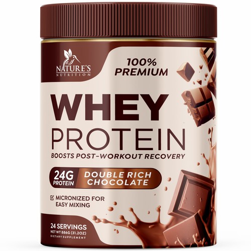 Diseño de Tasty Whey Protein Chocolate Design Needed for Nature's Nutrition de GenScythe