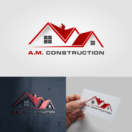 Next level Construction Logo for Home Improvement business "A.M. Construction" Design by Gaman Art Space
