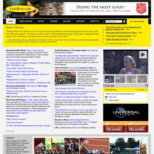 LetsRun.com Homepage Re-Design/Cleanup Diseño de MrPete