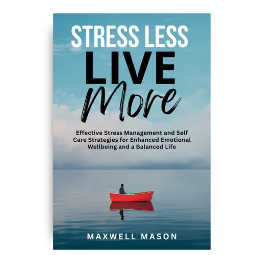 Book cover design to appeal to busy people who want to find a way to deal with stress. Design by Mariem khlifi