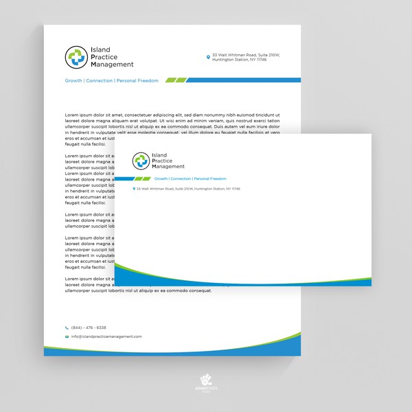 Island Practice Management Letterhead and Envelope Design