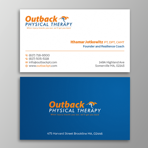 Business card for 2 clinic physical therapy office Design by Design sp