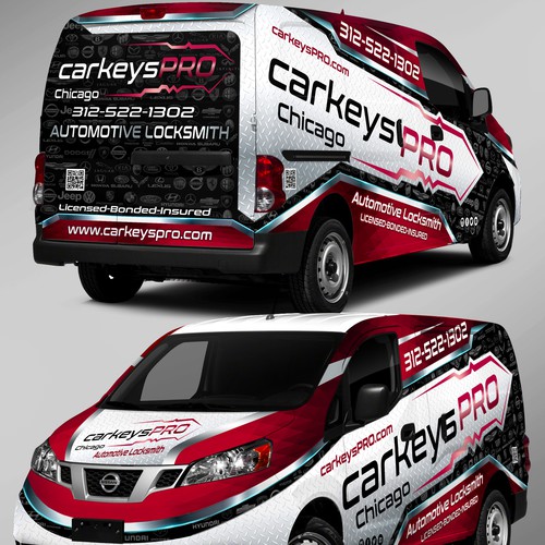 Design di Attracted and noticeable design for Locksmith van wrap di Lumina CreAtive