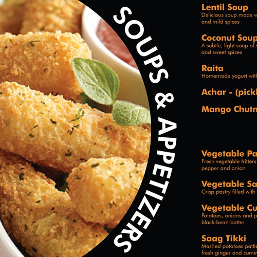 Create a modern folding book menu for an Indian restaurant Diseño de AMAHA
