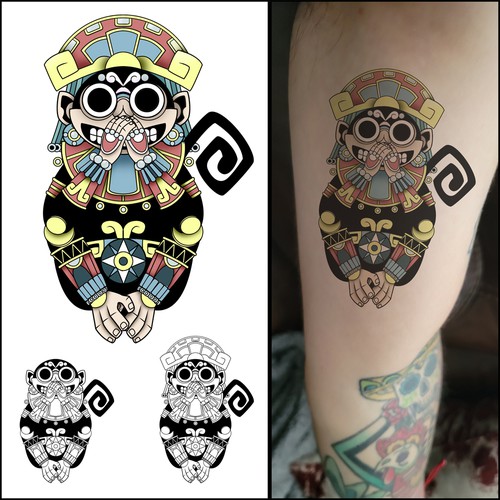 Aztec Speak no Evil Monkey Design por Ibarrart