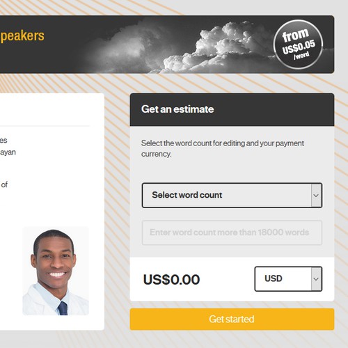 Golden English Editing Homepage Banner Banner Ad Contest 99designs