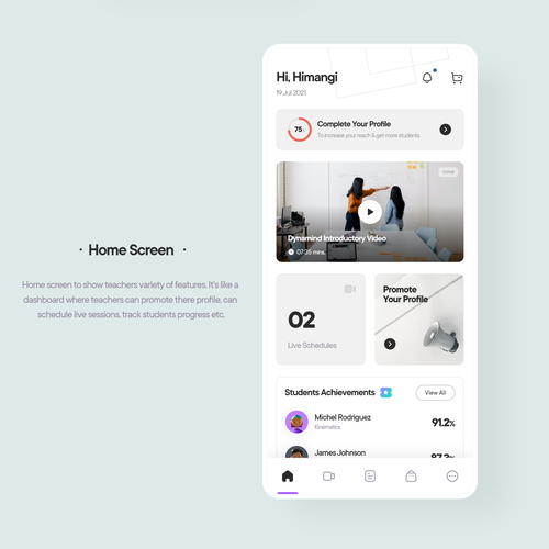 Mobile App Screens design for AI based Technology start up Design by UI.Shubham