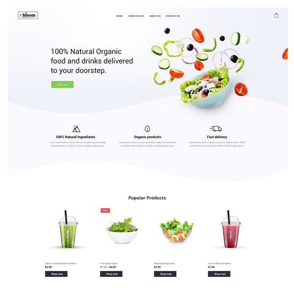 Design by Headmade titled " Ecommerce template for organic food ordering"