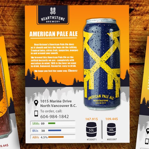 Craft Brewery Sell Sheets Template Postcard, flyer or print contest