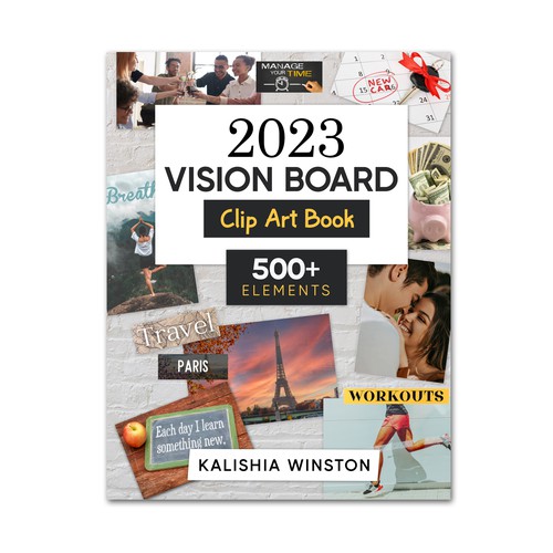 2023 vision board clip art book cover, Book cover contest