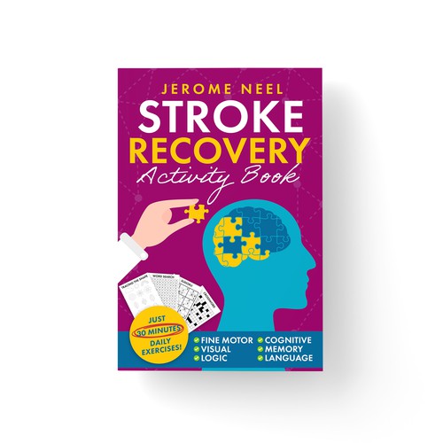 Stroke recovery activity book: Puzzles for cognitive function and memory improvement Diseño de cruzialdesigns