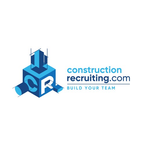 constructionrecruiting.com logo to appeal to construction companies who need to find great talent Design by Lyna™