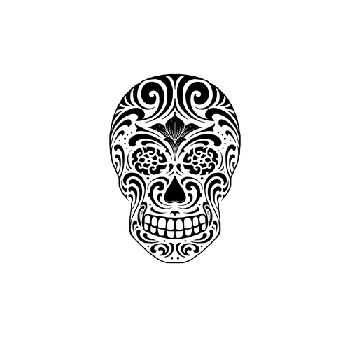 Design a rad Day of the Dead skull to be engraved on metal wallets Design by chrisnug