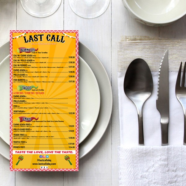 Menu Card Design