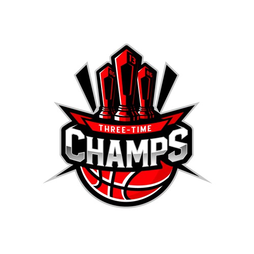 Basketball Logo for Team 'Three-Time Champs' - Your Winning Logo Featured on Major Sports Network Design by Yeison Higuera