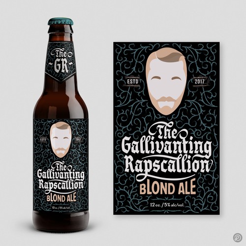 "The Gallivanting Rapscallion" beer bottle label... Design by Lasko