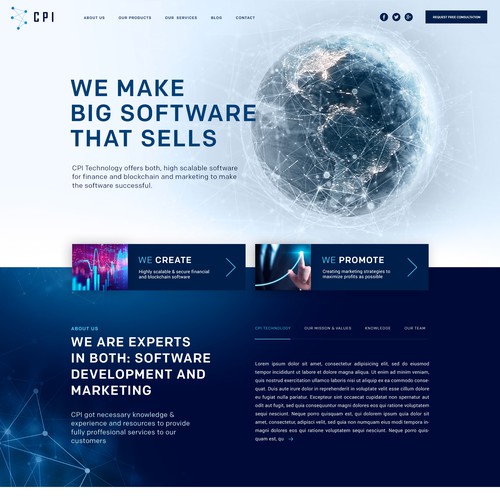 Website for software and marketing company with huge experience in crypto and finance Ontwerp door Noirdorn