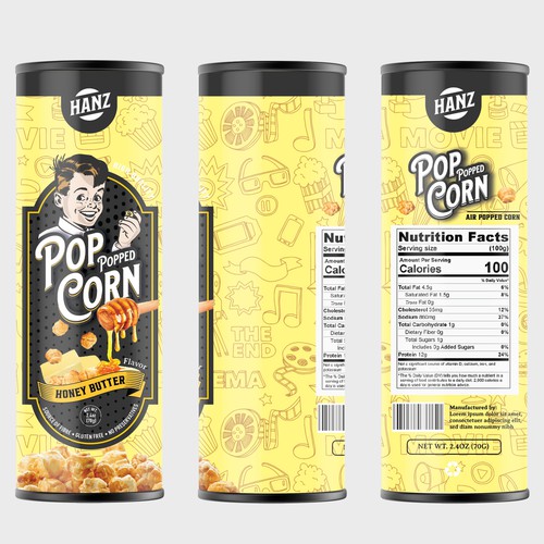 Premium Quality Popped Pop Corn Packaging Design by Davi Giolo ★