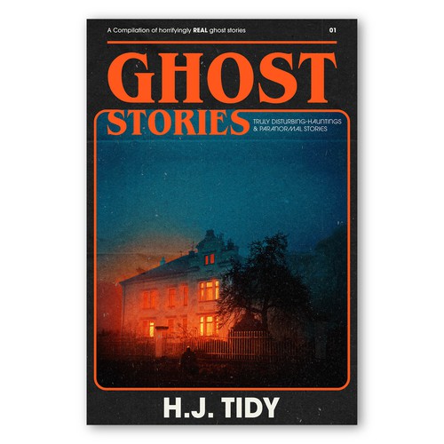 Retro style Ghost Stories eBook cover. Design by Andre Harge