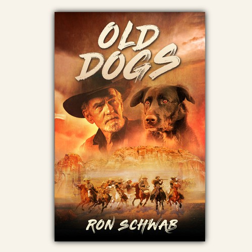 Book cover for Western novel, "Old Dogs" Design by Prodigy Ink Studio