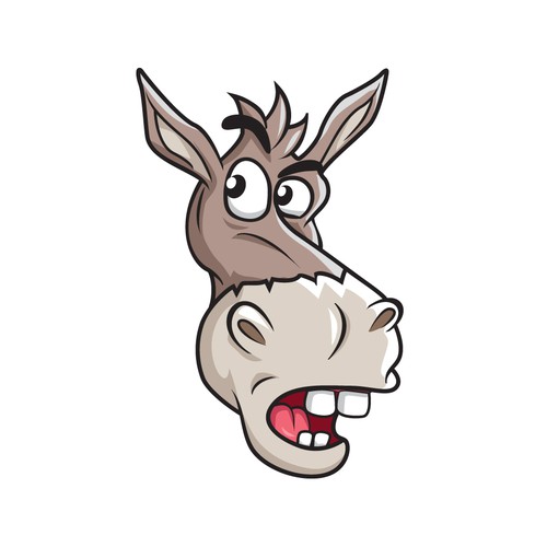 Modify a cartoon donkey - surprised look | Logo design contest