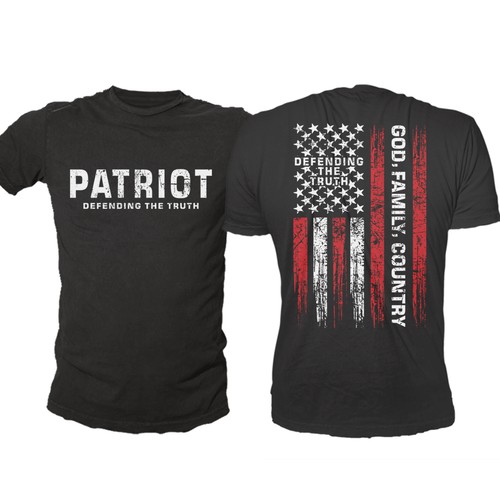 Develop a patriotic shirt that represents: The individual patriot, God, Family, Country Design by -Diamond Head-