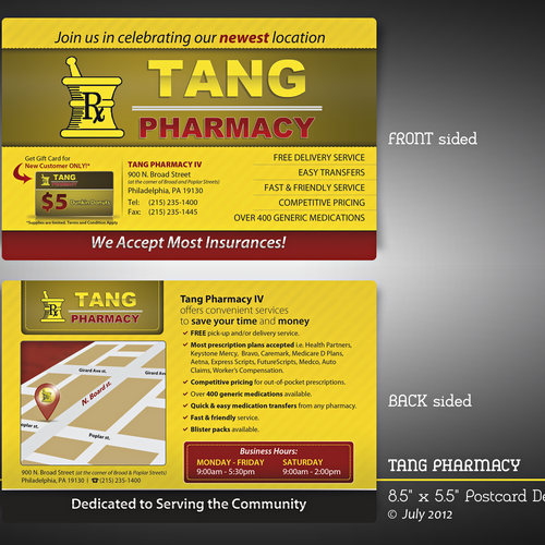 Create the next postcard or flyer for Tang Pharmacy IV Design by Edward Purba