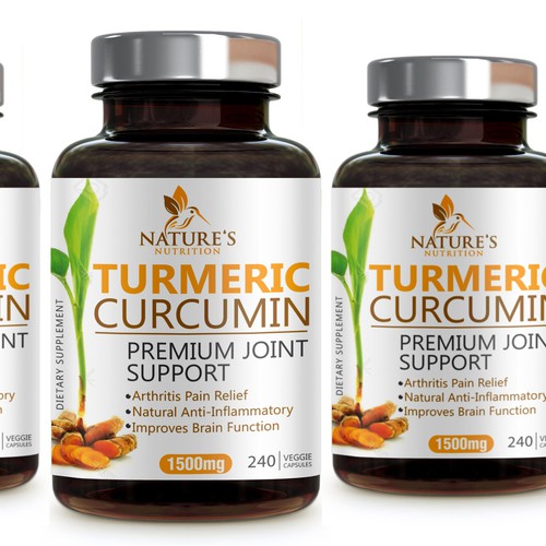 Nature's Nutrition needs a "beautiful label" for its Turmeric Extract bottle Design by agooshe