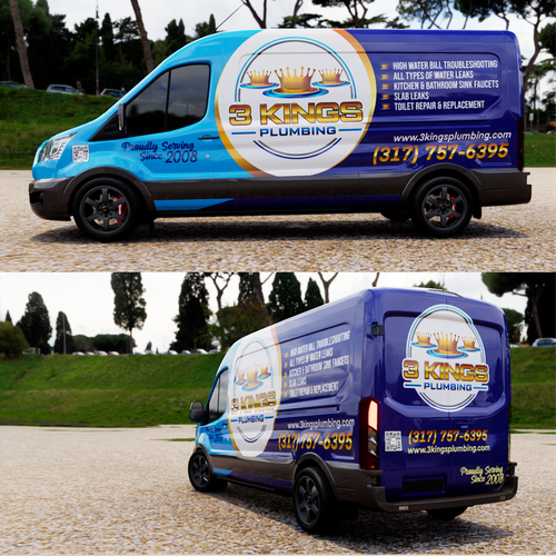 Eye catching plumbing van wrap Design by TANSA ART