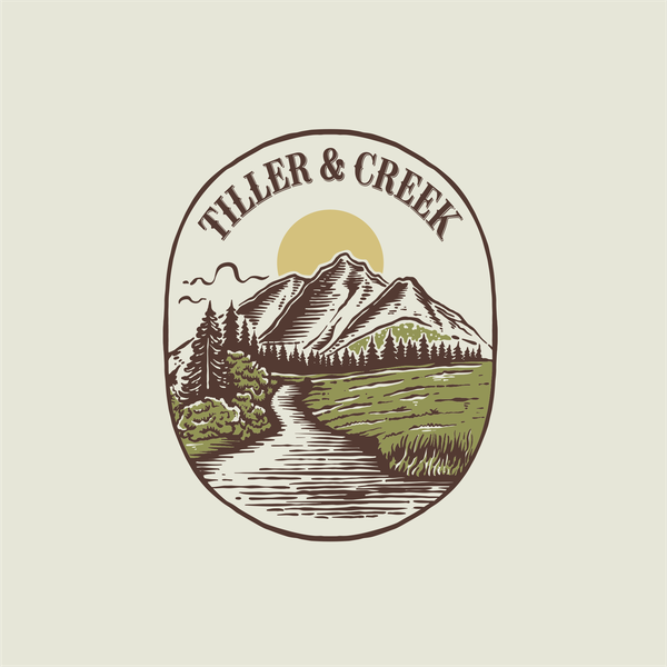 Hand drawn vintage landscape logo