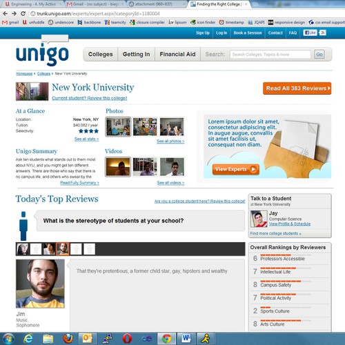 Design di Banner ad for Unigo's College page (e.g. www.unigo.com/nyu) di auti