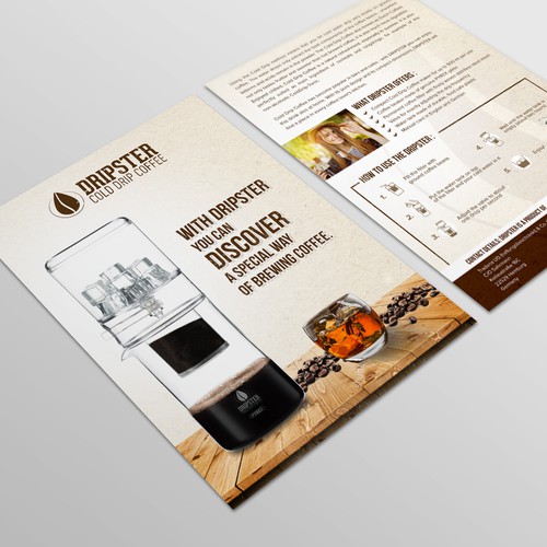 DRIPSTER Cold Drip Coffee Maker - we need a product presentation flyer Réalisé par Coloseum27